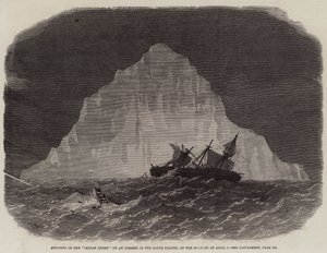 Slag av den indiske dronningen på et isfjell i det sørlige Stillehavet, om morgenen 1. april